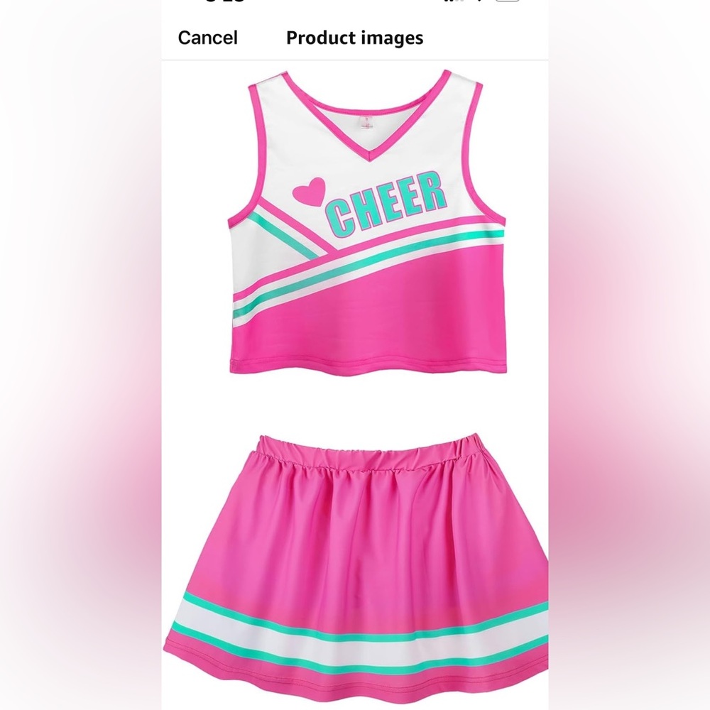 Girls cheer leader costume with bow
